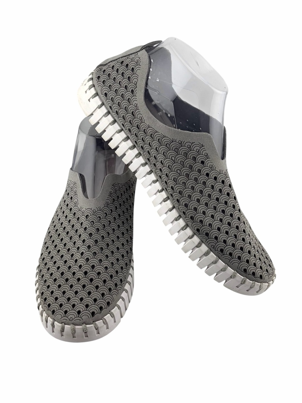 Ilse Jacobsen Tulip Perforated Slip On Loafers Womens EU41 US9 Gray Euro Summer